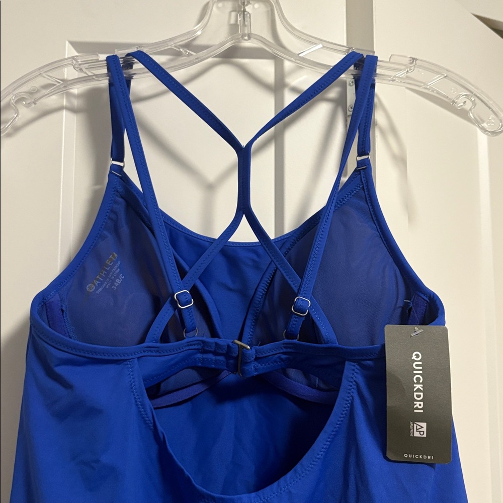 NEW [Athleta] Cross Back Adjustable Swim Tankini Top in Yacht Blue Women’s 34B/C - Picture 9 of 12